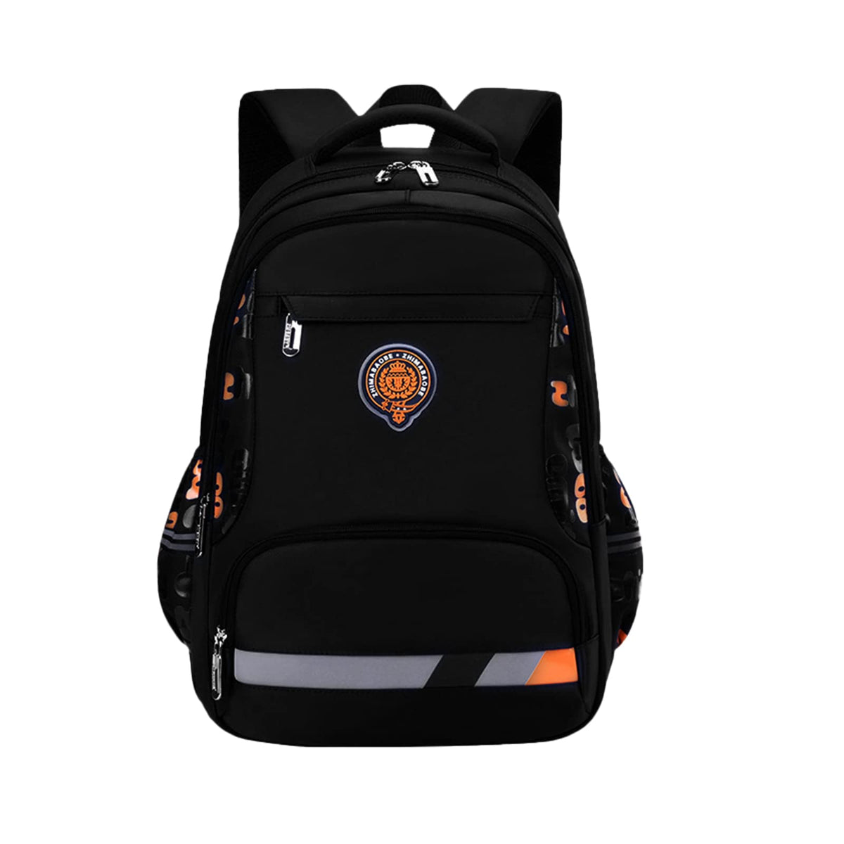 PORRASSO School Bag Boys Backpack Children Primary Daypack Waterproof Nylon Bookbag Large Lightweight Rucksack for Student Camping Hiking Black