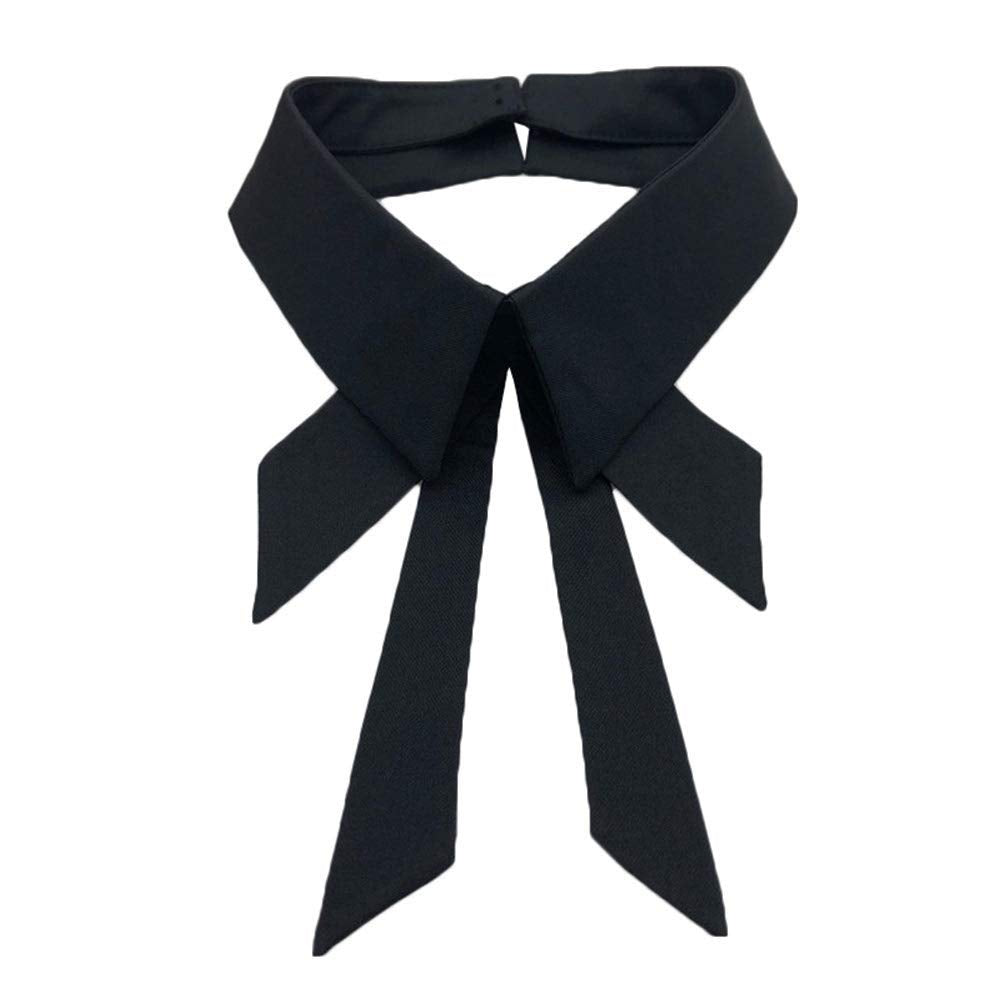 Vpang Detachable Fake Collar Lapel Plaid Blouse False Collar Choker Peter Pan Necklace Neck Bow Tie (Black)