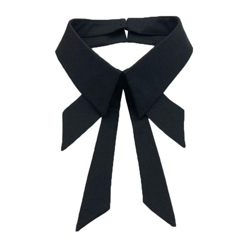 Vpang Detachable Fake Collar Lapel Plaid Blouse False Collar Choker Peter Pan Necklace Neck Bow Tie (Black)