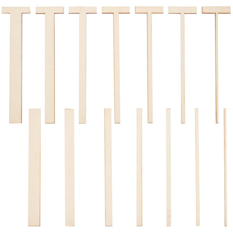 BENECREAT 14 PCS Wooden Bookbinding Tools, Wooden Hand Tools, Long and T-Shaped and Straight Edges, for Books with Spine, Double Cover Construction, Album Covers