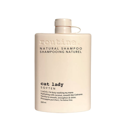 Routine Softening Shampoo for Women and Men - 350ml | Hydrating Hair Scented Shampoo | Travel Size Hair Moisturizing Shampoo | Paraben and Sulfate Free - The Cat Lady