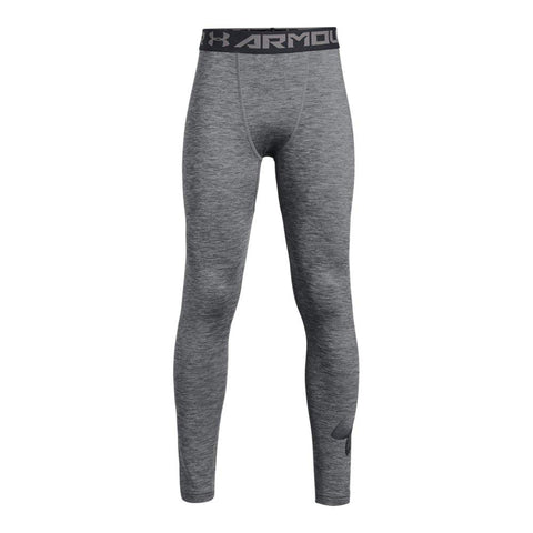 Under Armour Cold Gear Legging - Graphite Light Heather/Black, Youth Large