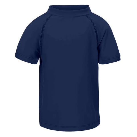 LACOFIA Boys Short Sleeve Rash Vest Kids Sun Protection Swim Shirts Children Rash Guard Quick Drying Navy 5-6 Years