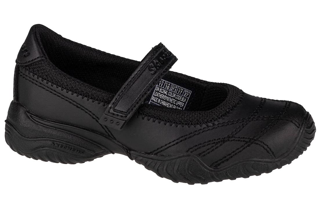 Skechers Girl's Velocity Pouty Mary Janes, Black Smooth Trim, 13 UK