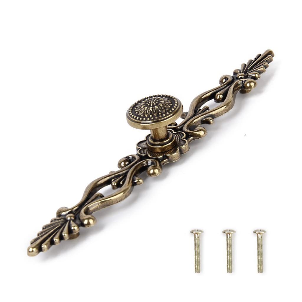 HASTHIPÃƒâ€šÃ‚Â® Traditional Antique Brass Cupboard Cabinet Drawer Door Pull Handle Wardrobe Handle 191mm