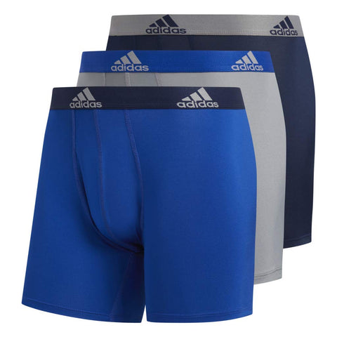 adidas Men's Performance Boxer Brief Underwear (3-Pack), Collegiate Royal/Collegiate Navy Grey/Collegiate Royal Collegiate Navy, Medium