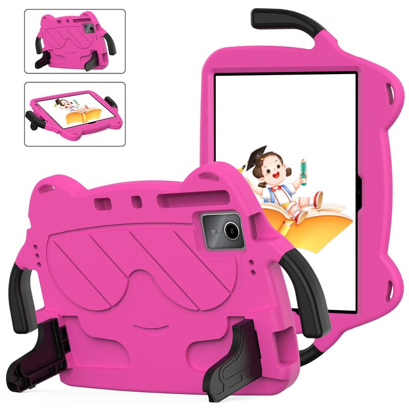 Tablet Case for Lenovo Xiaoxin Pad (2024)/M11 (2024)/Tab P11 J606F/P11Plus TB-J607F 11 Inch Kids Friendly, Durable Lightweight EVA Shockproof Protective Handle Stand Cover, Pink
