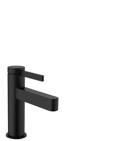 hansgrohe Finoris Basin Mixer Tap 100 with push-open waste set, matt black, 76010670