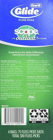 Generic Complete, Glide-Floss Pick (300-Count), 300 Count, Green