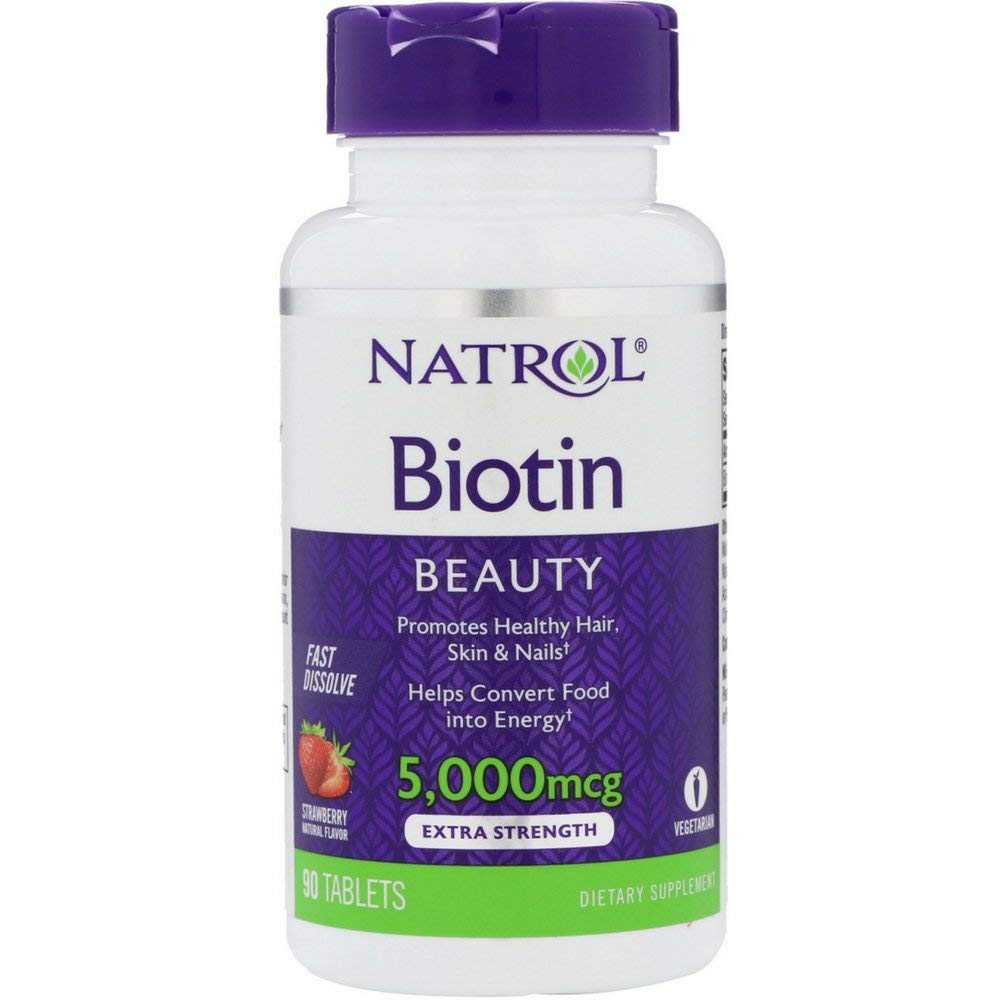 Natrol Biotin 5,000mcg Fast Dissolve, 90 Tablets (Pack of 5)