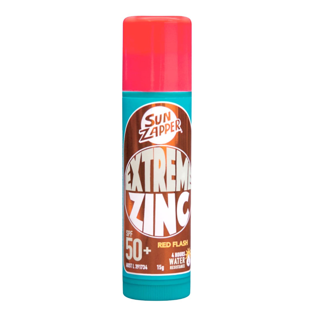Sun Zapper Zinc Stick - Red Colour Sunblock Stick SPF 50+ Zinc Oxide Sunscreen Stick for Face Mineral Sun Cream Made in Australia
