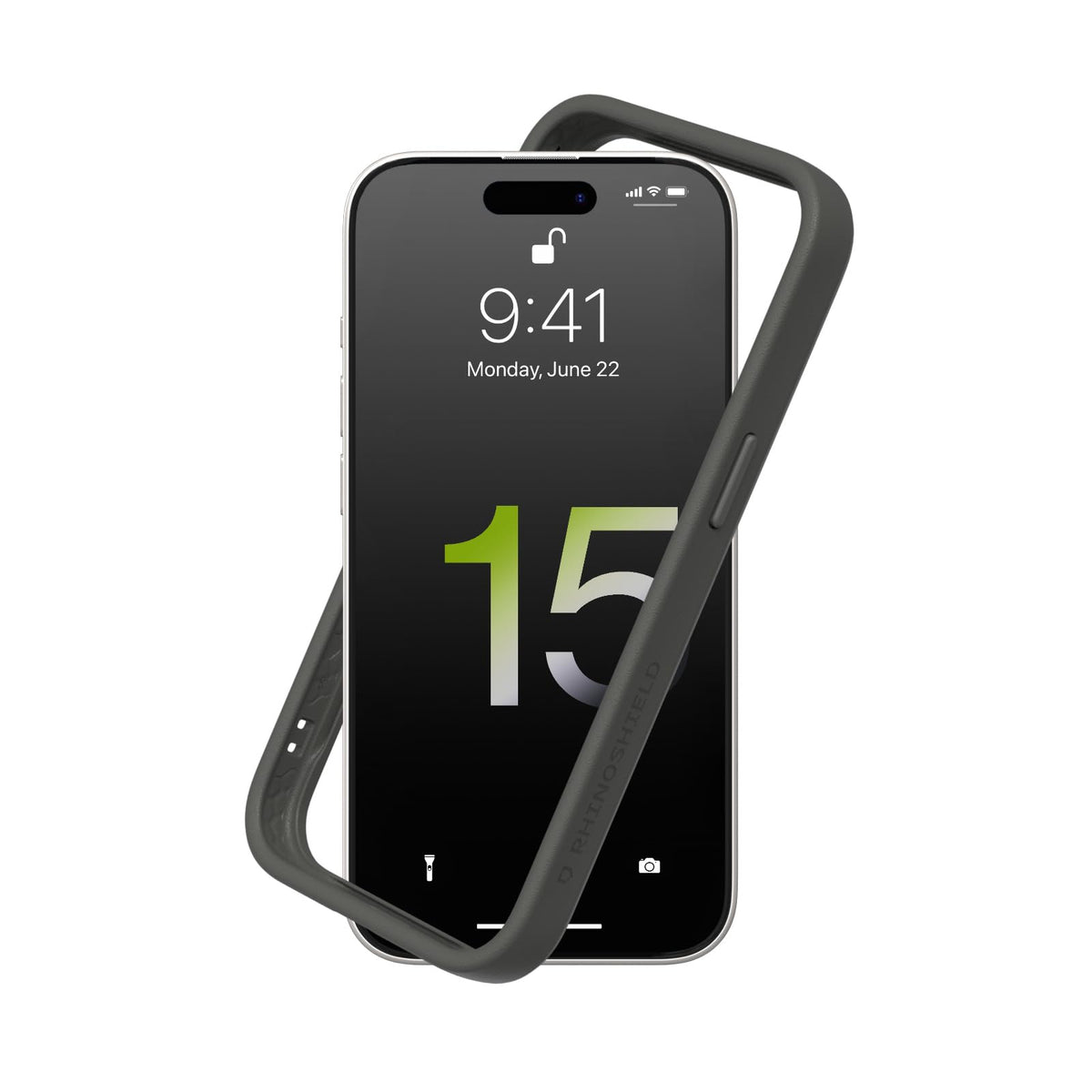 RHINOSHIELD Bumper Case Compatible with [iPhone 15 Plus] | CrashGuard - Shock Absorbent Slim Design Protective Cover 3.5M / 11ft Drop Protection - Graphite