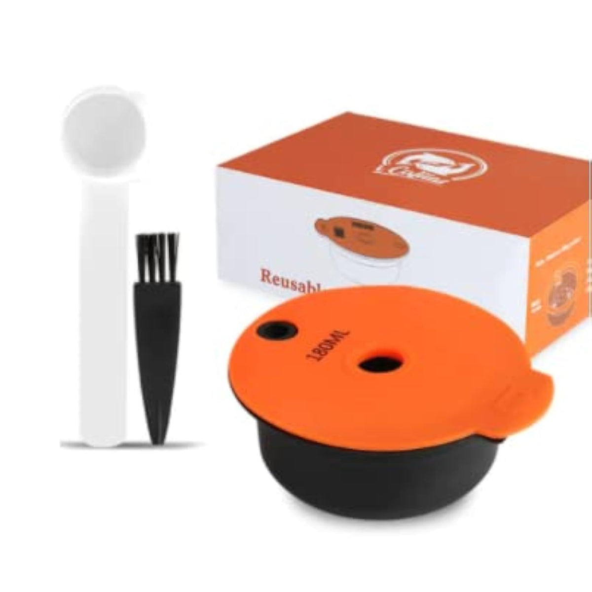 Reusable Coffee Capsules, Compatible with Bosch Tassimo Machines, Refillable Coffee Filters Coffee Pods K-Cups Coffee Accessories Complete Kit (180ml x 1)