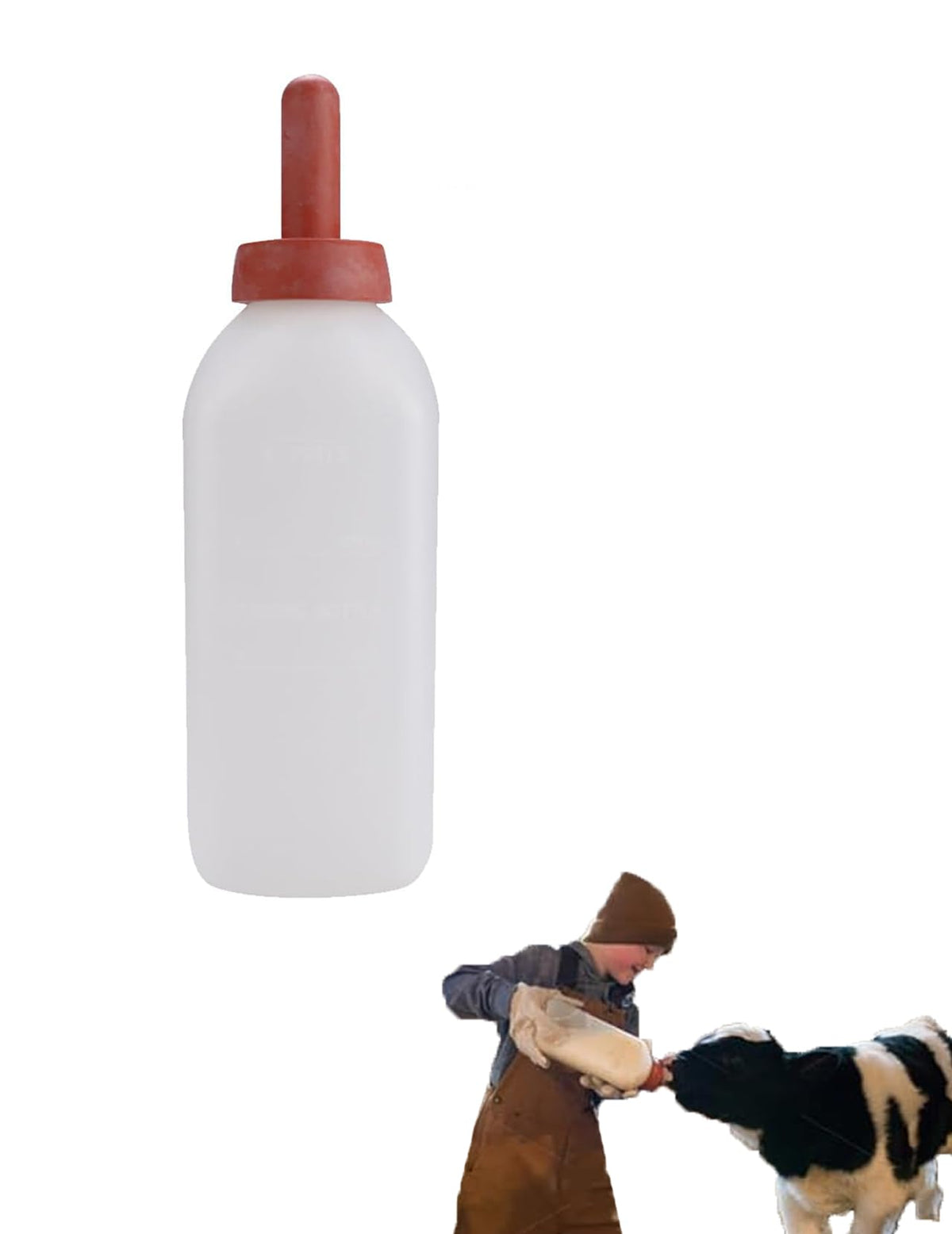 2L Calf Nursing Bottle, Calf Cow Feeding Milk Bottle Cups Nursing Milk Feeder Without Handle Calf Milk Bottle for Small Animals