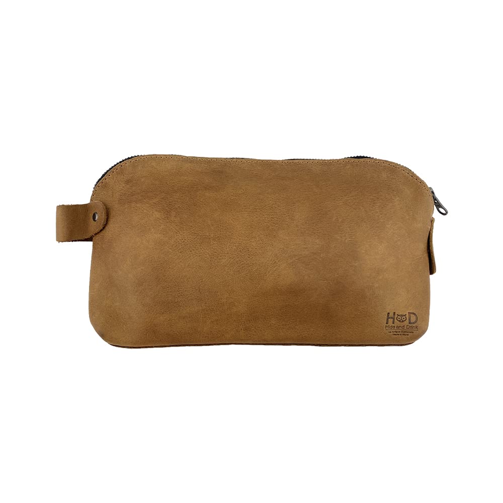 Hide & Drink Large All Purpose Dopp Kit Utility Bag (Cords, Chargers, Tools, School/Office Supplies) Handmade Cafe Con Leche