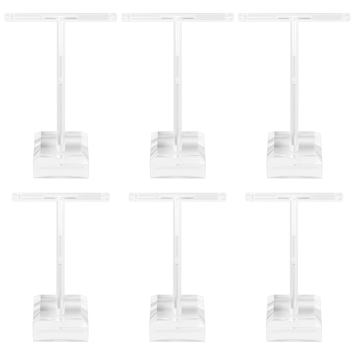 Bigxin 6 Pieces Earring Display Holder, Acrylic Earring Holder Stand Earring Display T Bar Stand Clear Earring Display Rack for Earring Jewellery Holder (2 Sizes)