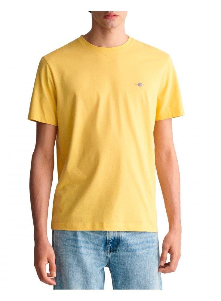 GANT Men's REG Shield SS T-Shirt, Dusty Yellow, XL