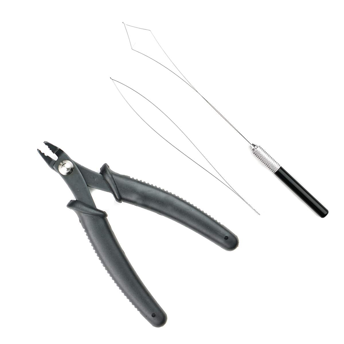 KOCONI Hair Extension Pliers Nano Ring Removal Pliers Feather Extensions Kit Hair Extension Pliers For Remova Extension Pliers Pulling Needle and Loop Threader Nano Remover Pliers 3Pcs Kit