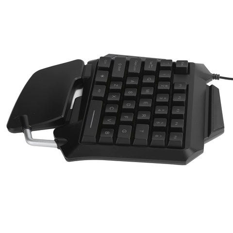 One?Handed Gaming Keyboard, 35-Key USB Wired Portable Mechanical Gaming Keypad with LED Backlight, Plug and Play