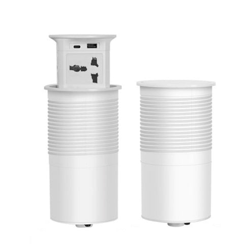 2500W Pneumatic Lift Socket Embedded USB Wireless Charging Power Strip Is Suitable for Kitchen Countertops and Office Desktops,White