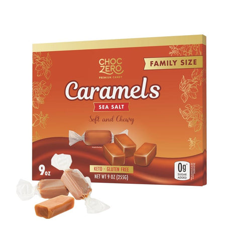 ChocZero Sugar Free Caramels - Keto Caramel Candy - All Natural, Classic Candies - Low Carb Snack (9 ounce Jar)