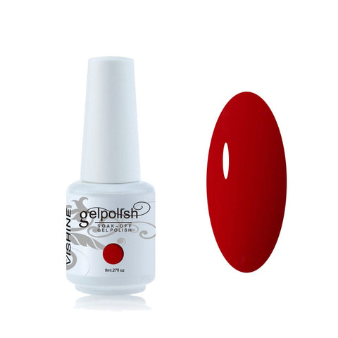 Vishine 8ml Gelpolish Lacquer Shiny Color Soak Off UV LED Gel Nail Polish Manicure Red #1539