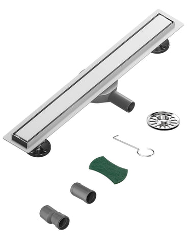 Neodrain Linear Shower Drain 70cm 2 in 1 Tile Insert Stainless Steel Shower Drain with 360Â° Siphon, Shower Trap, Hair Strainer