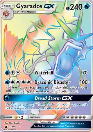 Pokemon Gyarados-GX - 112/111 - Secret Rare - Sun & Moon: Crimson Invasion