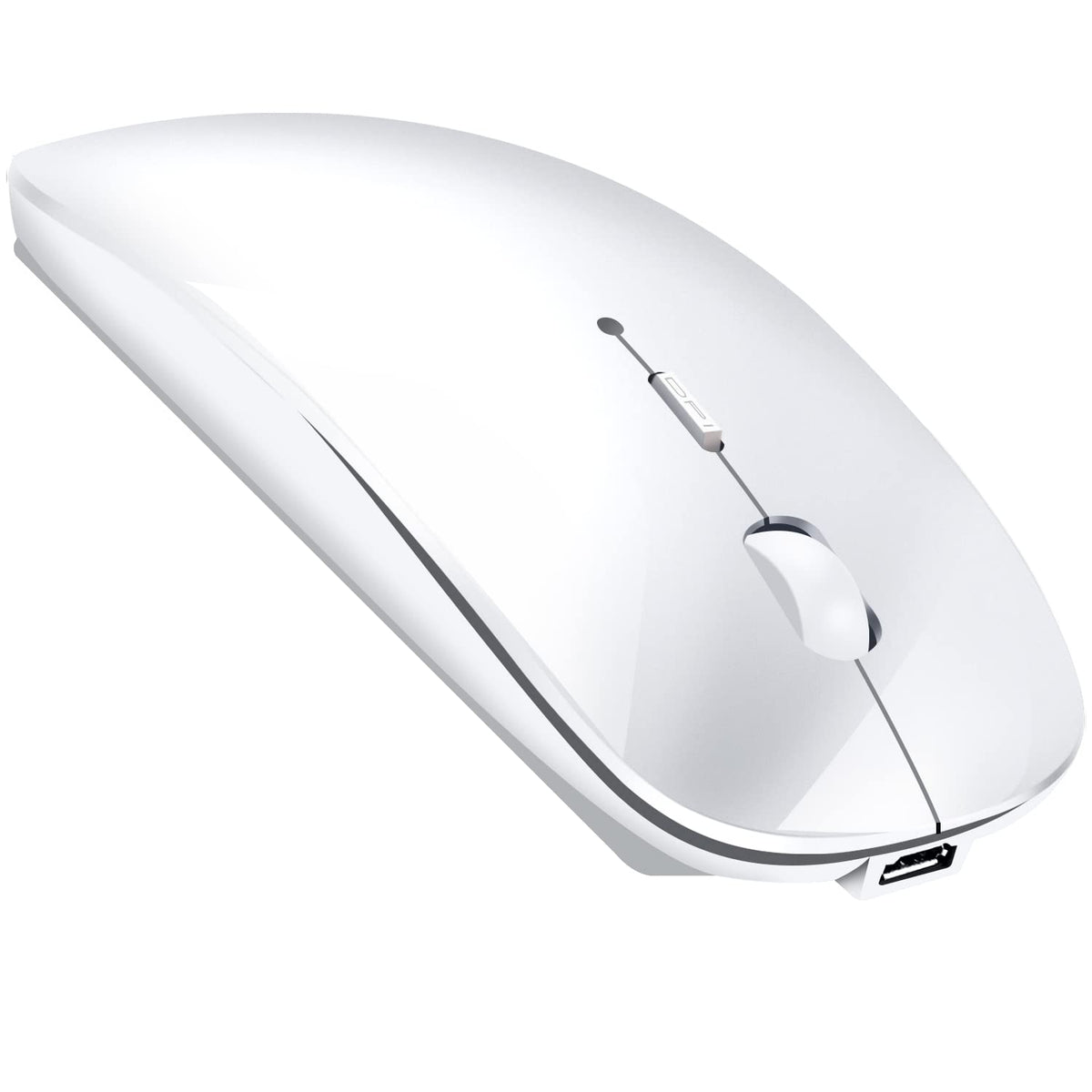LEAPEST Wireless Bluetooth Mouse for MacBook Pro/Air/Mac/iPad/Laptop/Desktop/Mac/PC/Computer/Phone-Portable Slim Silent Office Mice with USB-C Adapter 2.4 GHz USB Mice (White)