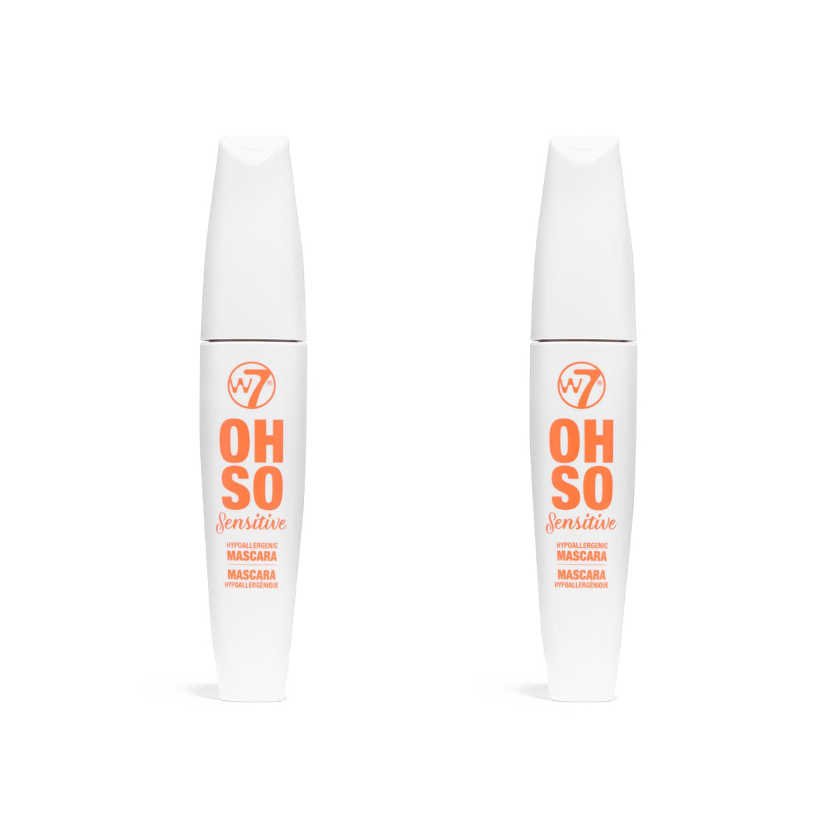 W7 Oh So Sensitive Hypoallergenic Mascara - Black Mascara For Sensitive Eyes With Vitamin E - Vegan - 2 Pack