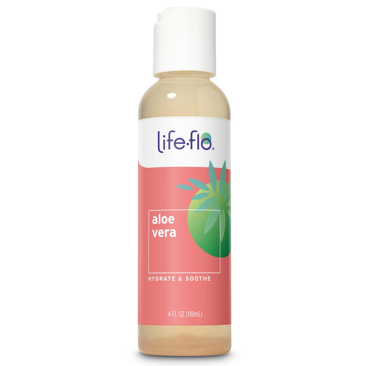 LIFE-FLO Aloe Vera, Soothing Moisture for Dry Skin Care, Calms Redness, Conditions & Hydrates Skin with Organic Aloe Vera Juice, No Synthetic Thickeners or Fillers, Not Tested on Animals, 4 FL OZ