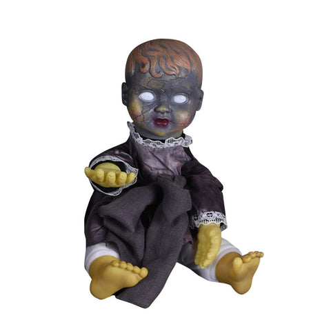 PRETYZOOM Ghost Doll Electric Sitting Doll Toys Horror Voice Control Glowing Sound Making Plaything Doll Creepy Scary Props for Bar Party Ornaments (Assorted)