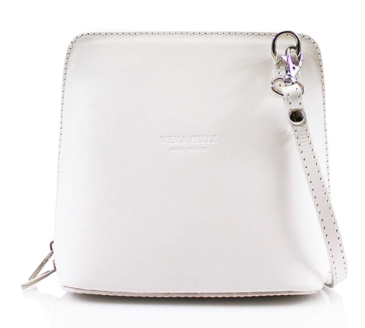 LeahWard® ITALY GENUINE LEATHER CROSS BODY SHOULDER BAGS 011 (WHITE H16cm x W18cm x D8cm)