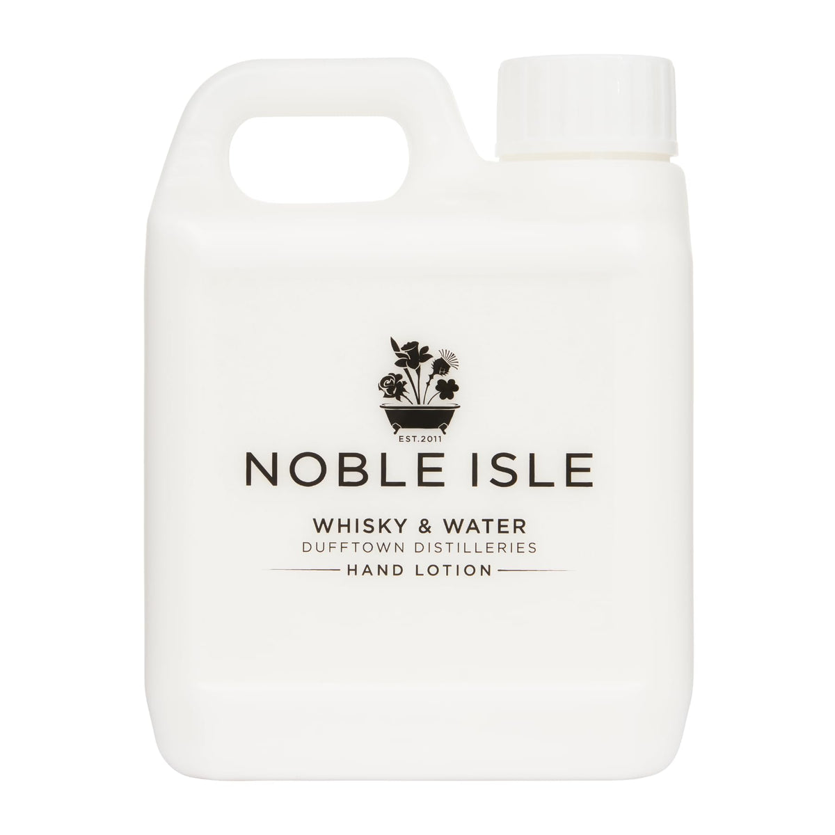 Noble Isle Hand Moisturiser - Luxury Hand Lotion Refill - Anti-age Hand Cream with 96% Natural Ingredients - Made in the UK - 1L Refill Pack (1 Litre, Whisky & Water)