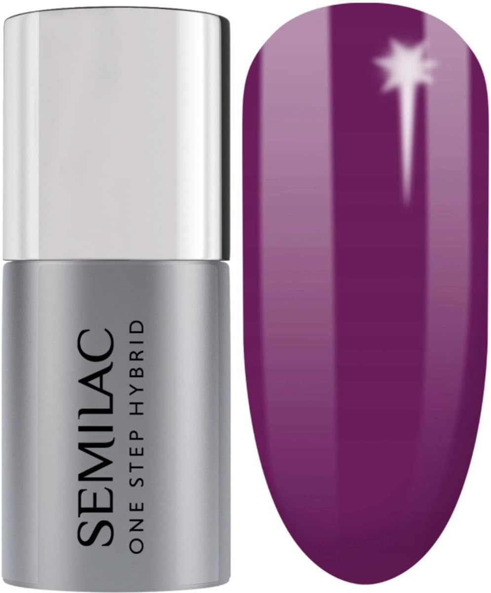 Semilac One Step Gel Polish Bottle | Long Lasting and Easy to Apply | Perfect for Home and Professional Manicure and Pedicure - 760 Hyacinth Violet, 5ml