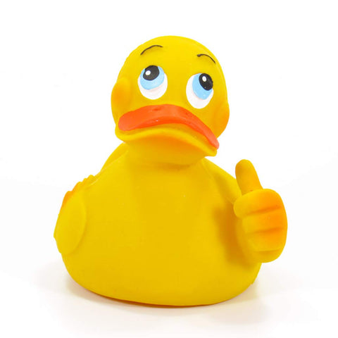 OK Thumbs Up Rubber Duck Bath Toy | All Natural, Organic, Eco Friendly, Squeaker | Imported from Barcelona, Spain