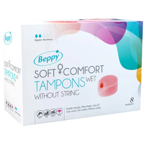 Beppy Soft Comfort Tampons with Lubricant Lamination - Pack of 8