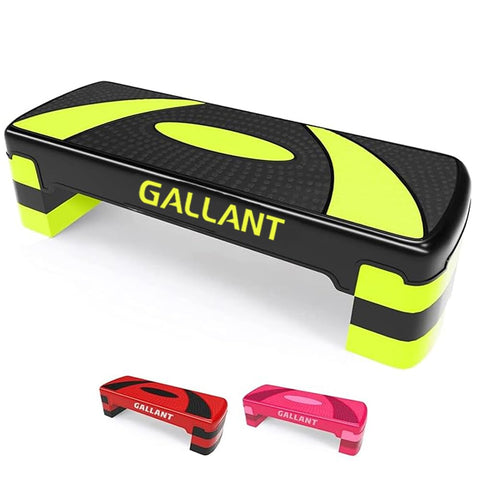 Gallant Aerobic Step - 3x Adjustable Height Level 10cm, 15cm & 20cm Steps- Fitness Stepper for Home Gym Workout Equipment- Perfect for Aerobic Cardio and Yoga Weights - Green