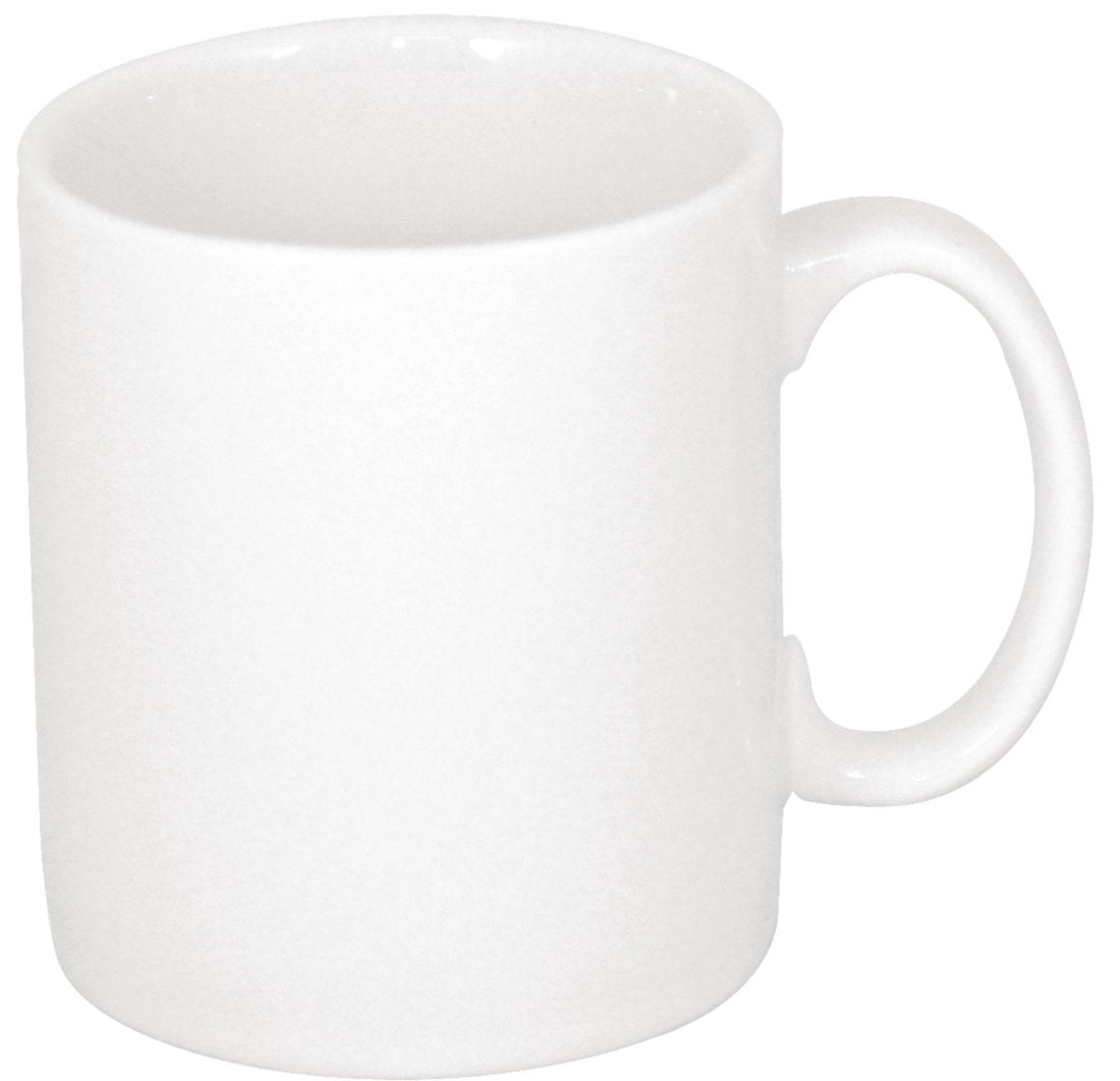 Olympia Athena Crockery Mugs 10oz / 280ml (Pack of 12), White Vitrified Porcelain, Shock and Chip Resistant, Stackable, Chip Resistant, Microwave Safe, Restaurant CafÃ© and Home Use | CC203