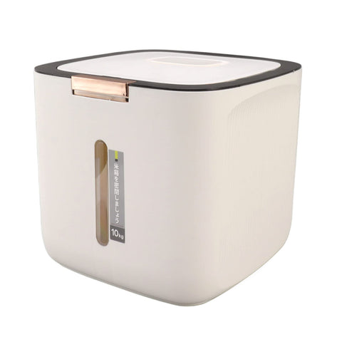 Rice Container, Multipurpose Sealed Cereal Container Space Saving 22.0lb Capacity with Measuring Cup Lid for Red Bean for Rice for Flour for Home for Millet (Black)