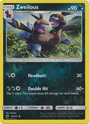 Pokemon - Zweilous - 61/111 - Uncommon - Reverse Holo - Sun & Moon: Crimson Invasion
