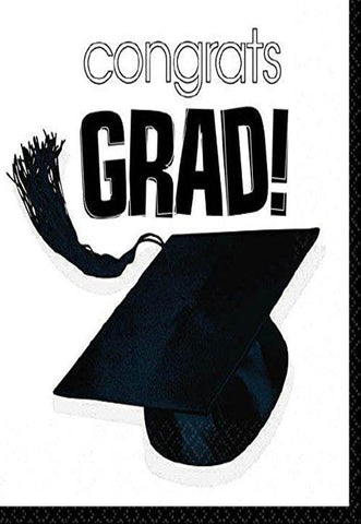 Flying Colors Graduation Party School Colors Luncheon Napkins White Tableware, White, Paper , 6" x 6" Pack of 36