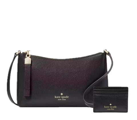 Kate Spade New York Sadie Crossbody Bundle With Madison Slim Card Holder (Black)