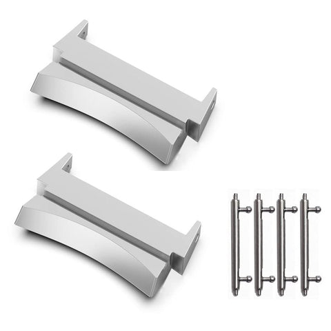 Sankel Stainless Steel Replaceable Connection Adapter Compatible for Samsung Galaxy Watch 5/4 Strap Connector Quick Release Spring Bars Adapter for Galaxy Watch 4 & 5 Band Connector Adapter (Silver)