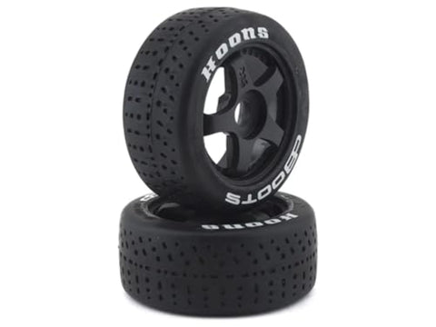 ARRMA Dboots Hoons 42/100 2.9 Belted Rc Tires with Foam Inserts, Mounted On 5-Spoke Black Wheels (Set of 2): ARA55062