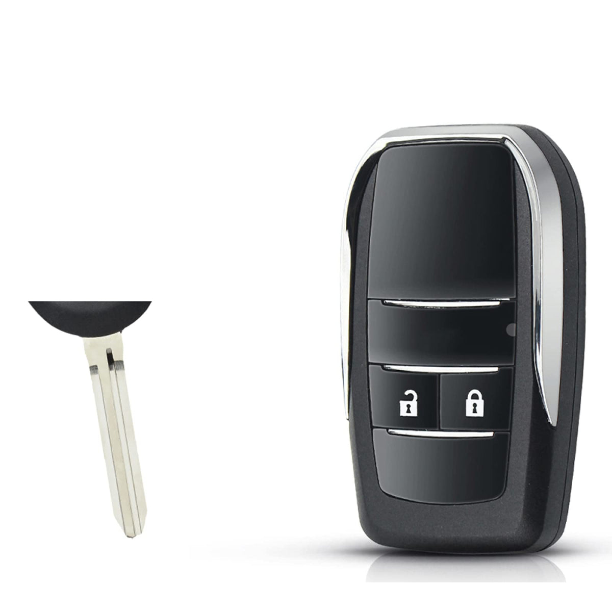 LadyCent 2 Buttons Modified Flip Remote Key Shell Fob Case, for Toyota Daihatsu Avanza Wigo Grand Daihatsu Xenia Alza Myvi Axia,TOY43 Blade