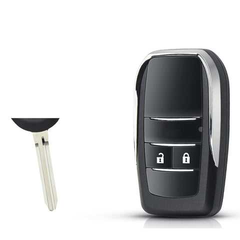 LadyCent 2 Buttons Modified Flip Remote Key Shell Fob Case, for Toyota Daihatsu Avanza Wigo Grand Daihatsu Xenia Alza Myvi Axia,TOY43 Blade