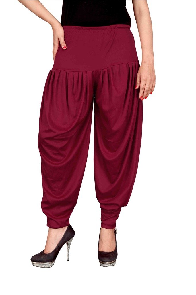 Stylesindia Women's Lycra Stretchable Patiala Pant Waist Size 32-36 - Red -
