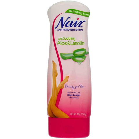 Nair Hair Remover Lotion For Legs & Body Aloe & Lanolin 9 oz (Pack of 7)