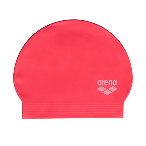 Arena Unisex Adults Soft Latex Swim Cap for Training and Fitness Swimming, Elastic Bathing Cap for Long Hair, Reinforced Edge, Neon Pink